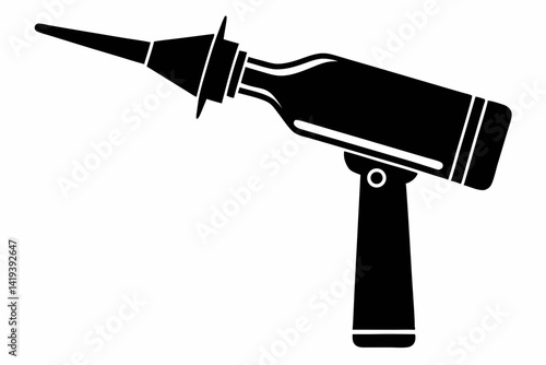 otoscope silhouette line art vector illustration