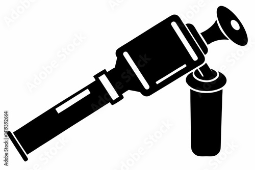 otoscope silhouette line art vector illustration