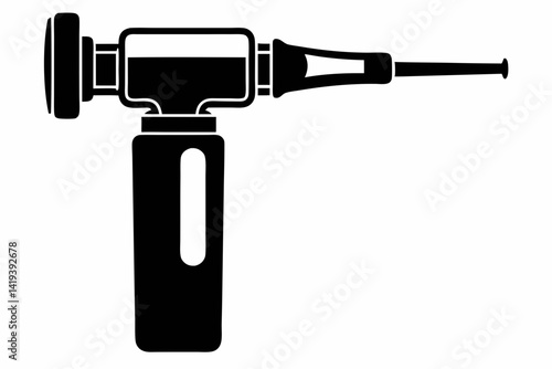 otoscope silhouette line art vector illustration