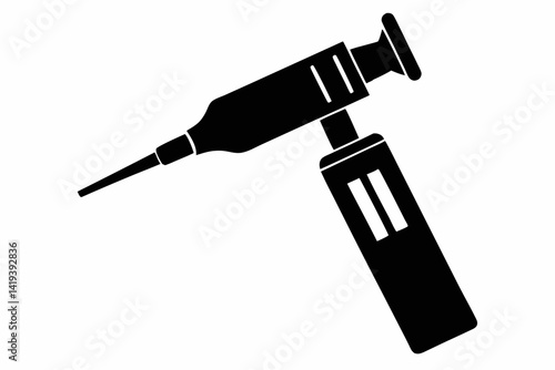 otoscope silhouette line art vector illustration