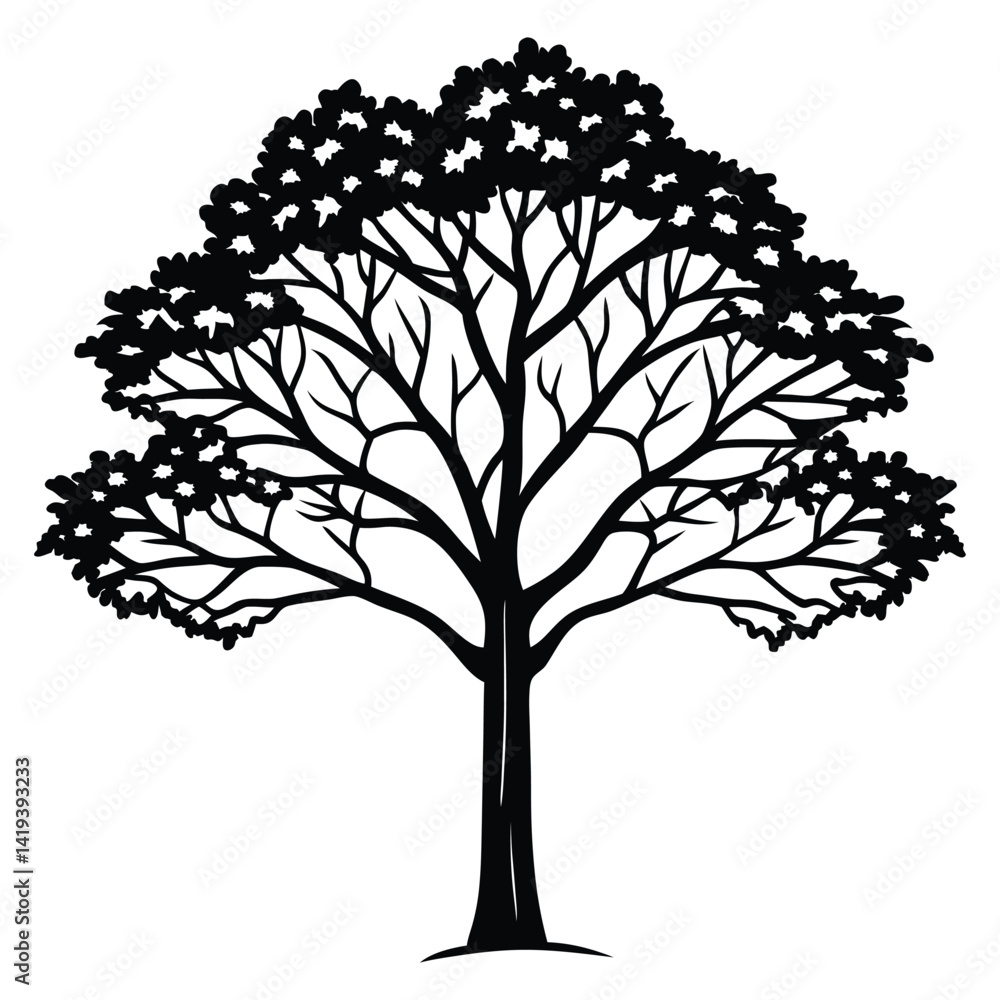 Fototapeta premium silhouette tree. isolated tree silhouette