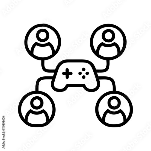 Online multiplayer gaming network icon representing esports teams and community connections for gamers