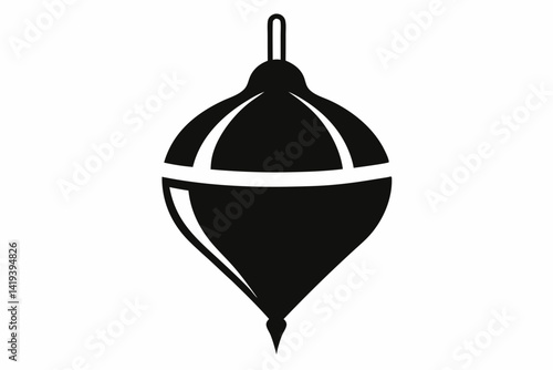 plumb bob silhouette line art vector illustration