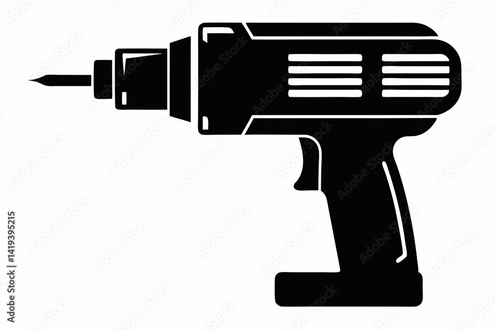 power drill silhouette line art vector illustration power drill silhouette line art vector illustration