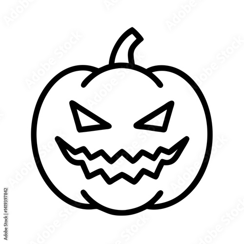 Halloween pumpkin jack o lantern vector design, spooky face illustration, halloween season icon