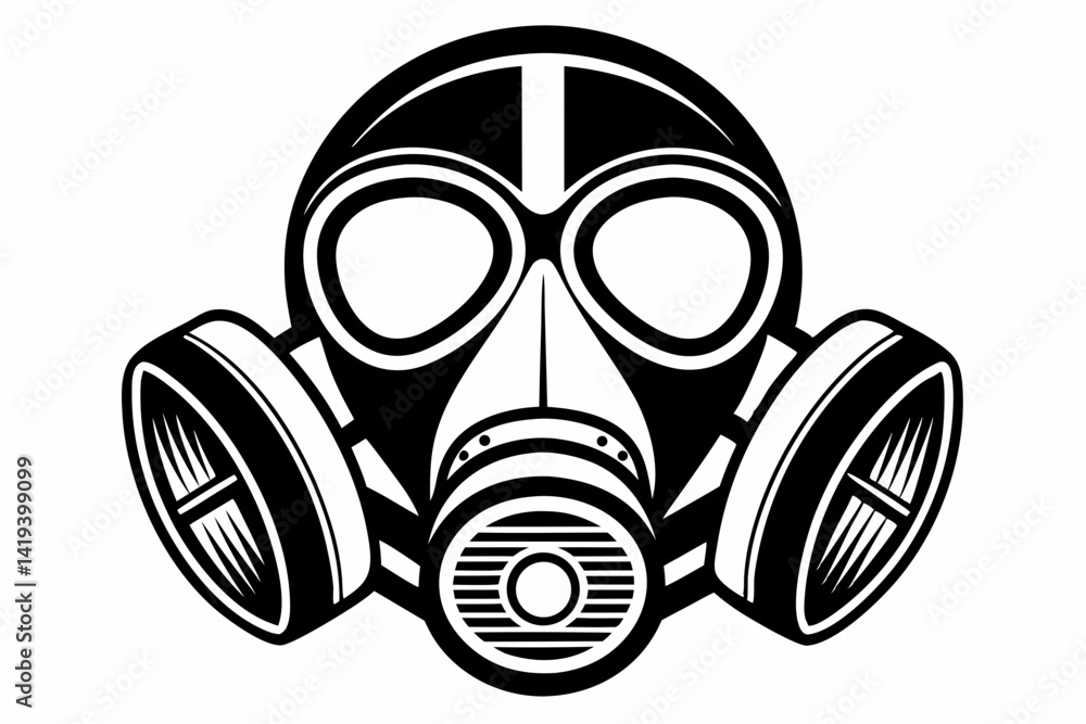 respirator silhouette line art vector illustration respirator silhouette line art vector illustration