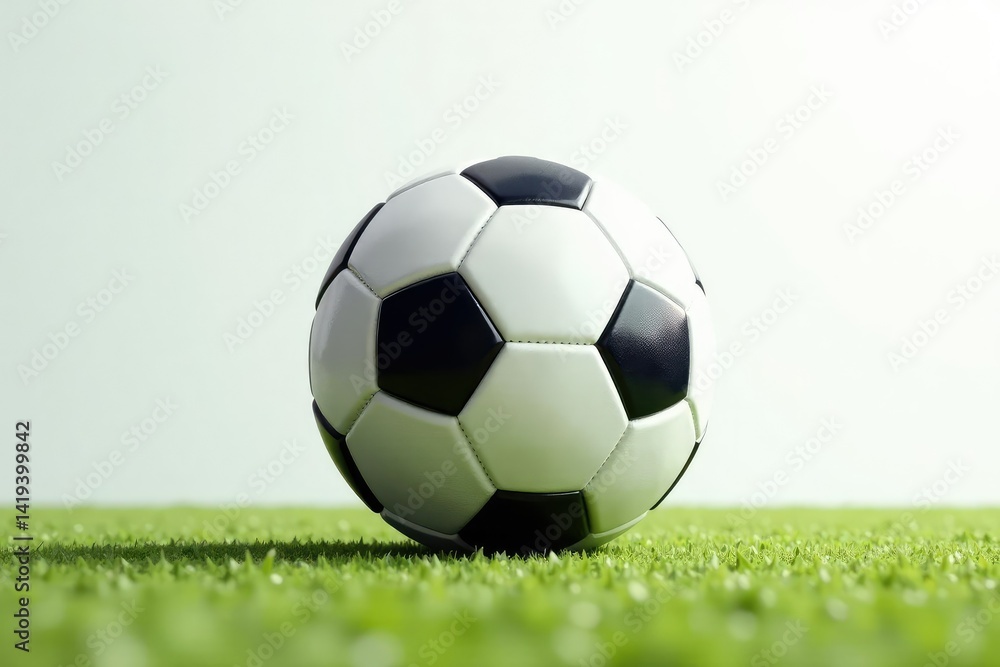 Classic football against stark white backdrop , studio shot, isolated Classic football against stark white backdrop , studio shot, isolated