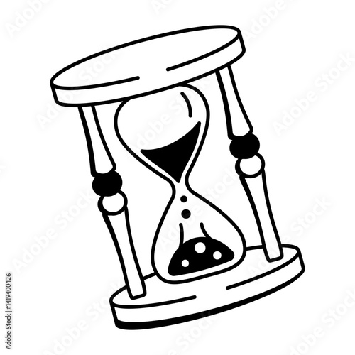 A hand drawn style icon of hourglass tattoo
