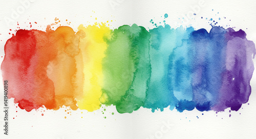 Wallpaper Mural Vibrant rainbow watercolor wash painting showcasing a spectrum of colors with soft texture and Torontodigital.ca