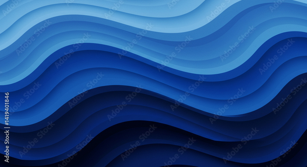 Serene Blue Waves Abstract Background Design layered paper style dynamic curves Serene Blue Waves Abstract Background Design layered paper style dynamic curves