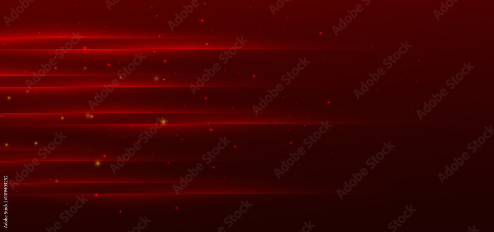 Obraz premium Luxury red background with glowing horizontal lines elegant. Template award concept.