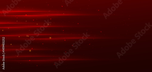 Luxury red background with glowing horizontal lines elegant. Template award concept.
