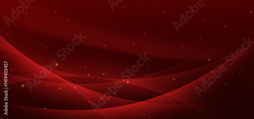 Luxury red background with glowing horizontal lines elegant. Template award concept.