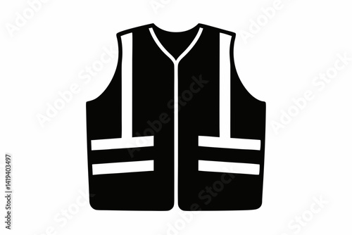 safety vest silhouette line art vector illustration