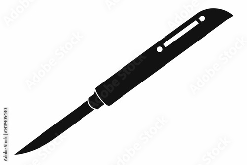 scalpel silhouette line art vector illustration