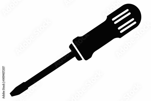 screwdriver silhouette line art vector illustration