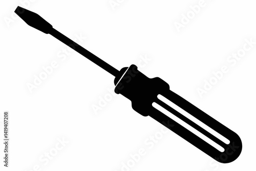 screwdriver silhouette line art vector illustration
