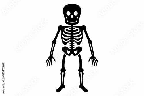skeleton silhouette line art vector illustration