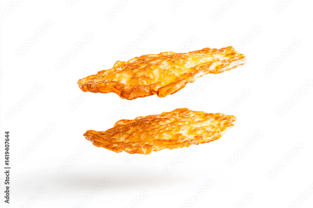 a couple of fried chicken wings flying through the air a couple of fried chicken wings flying through the air