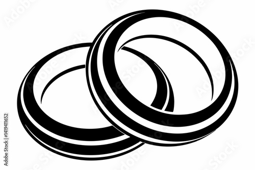 still rings silhouette line art vector illustration