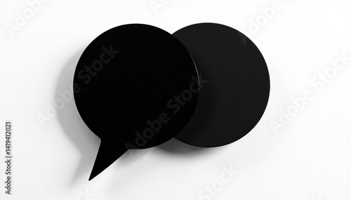 Bold black speech bubble wallpaper pattern on white background Geometric design , invitation, wallpaper