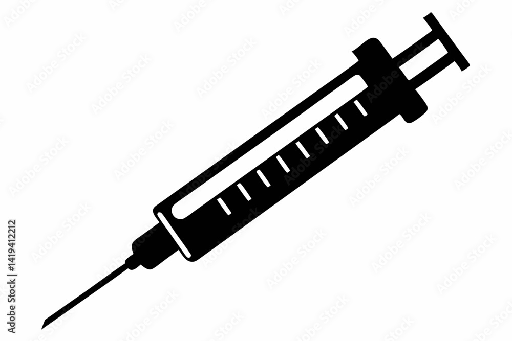 syringe silhouette line art vector illustration syringe silhouette line art vector illustration