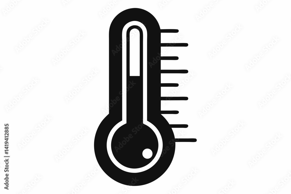 thermometer silhouette line art vector illustration thermometer silhouette line art vector illustration