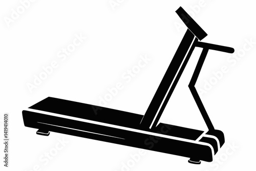 treadmill silhouette line art vector illustration