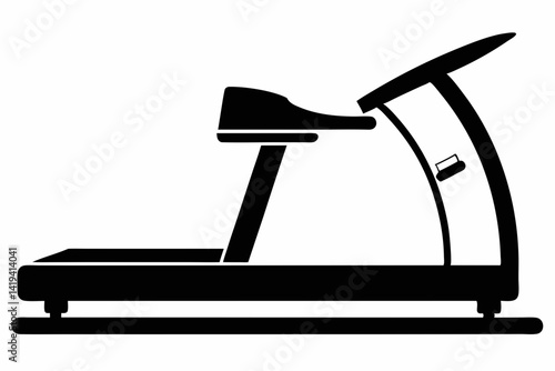 treadmill silhouette line art vector illustration