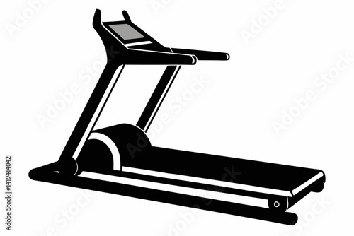 treadmill silhouette line art vector illustration