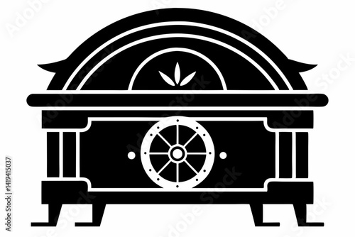 vault table silhouette line art vector illustration