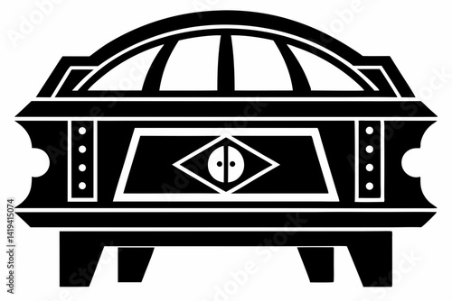vault table silhouette line art vector illustration