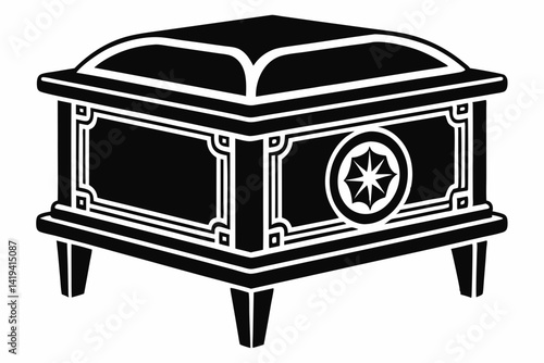 vault table silhouette line art vector illustration