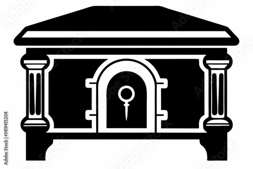 vault table silhouette line art vector illustration