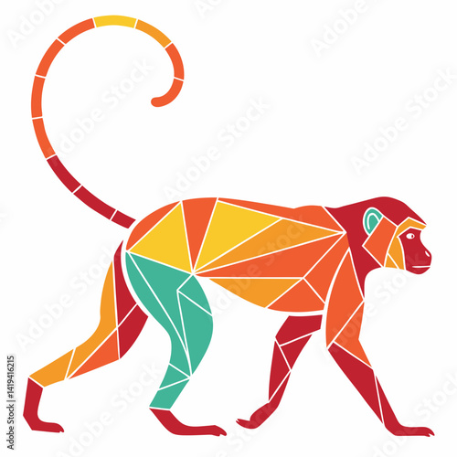 Monkey vector silhouette illustration on white background