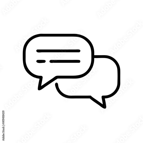 Speech Bubbles Representing Communication in Minimalist Style  