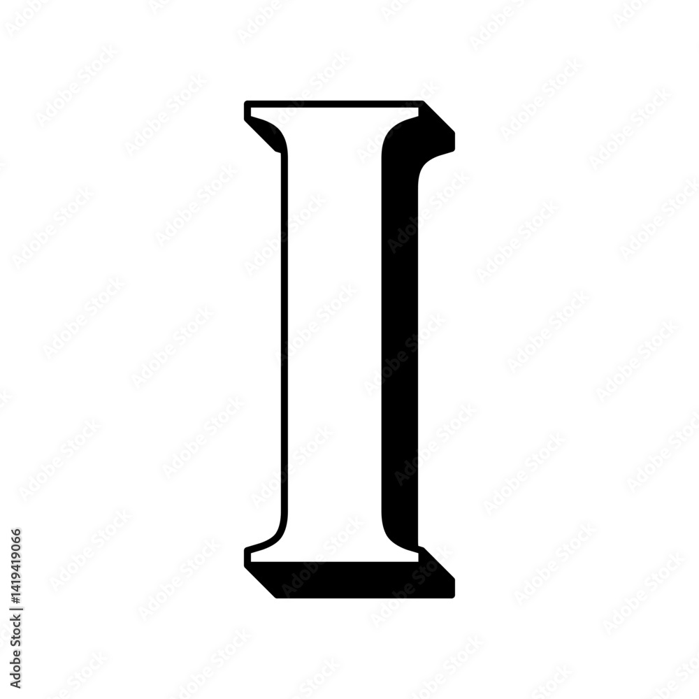 Letter I with shadow / Alphabet Letter I with shadow / Alphabet