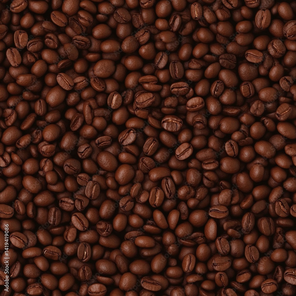 Roasted coffee beans creating a seamless pattern with rich brown hues and textured details perfect for background design Roasted coffee beans creating a seamless pattern with rich brown hues and textured details perfect for background design