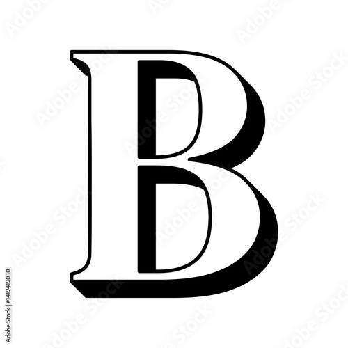 Letter B with shadow / Alphabet 