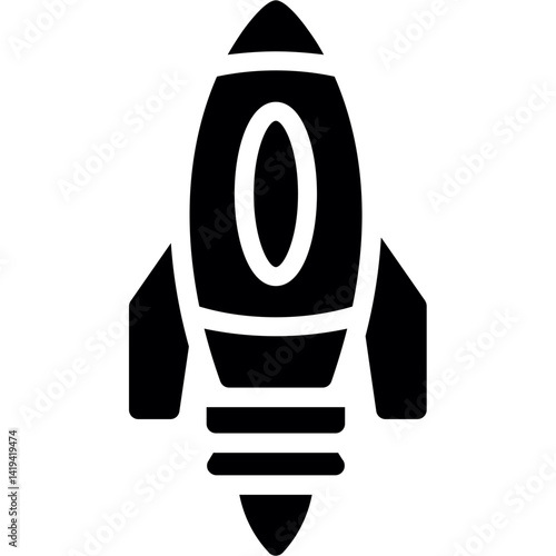 Fuel Tank in Spacecraft Glyph Icon