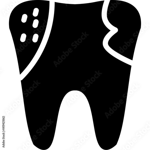 Tooth with Cavity Glyph Icon