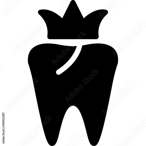 Tooth Crown Glyph Icon