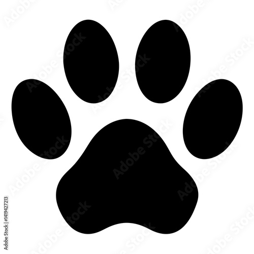 animal paw print isolated on white background