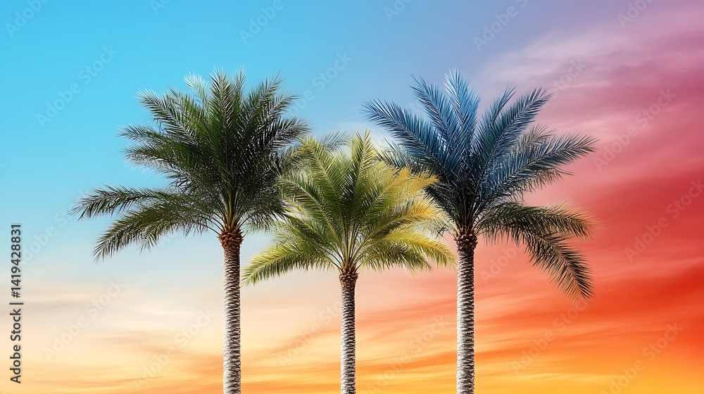 Sunset swaying palm tree silhouettes tropical beach photography nature scenic view Sunset swaying palm tree silhouettes tropical beach photography nature scenic view