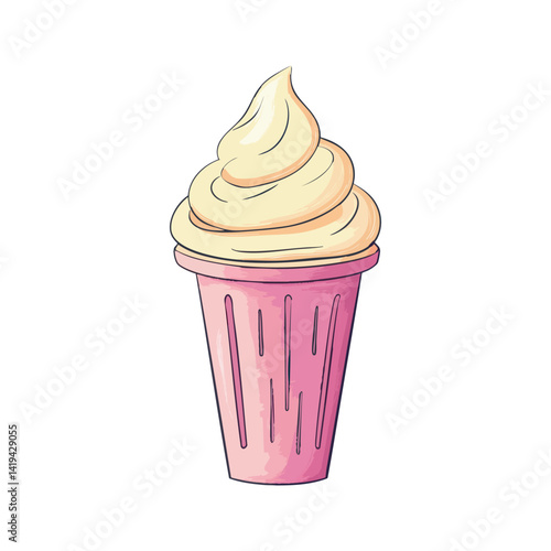 Milkshake hand drawn vector illustration on isolated white background