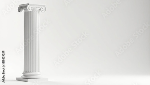 Elegant Roman column against pristine white backdrop, roman column, temple
