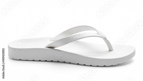 Obraz na płótnie Single white flip-flop isolated on white background, style, background w salonie