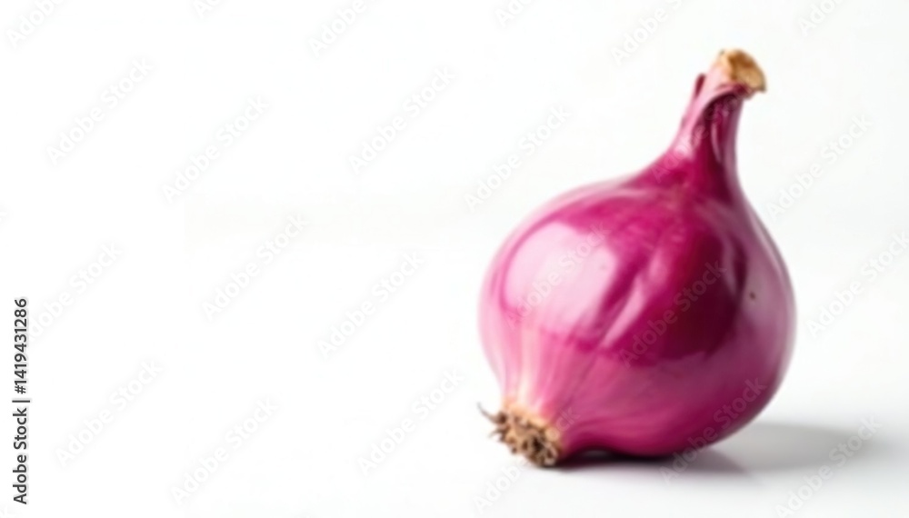 Single red onion, vibrant color, clean white background, food, diet