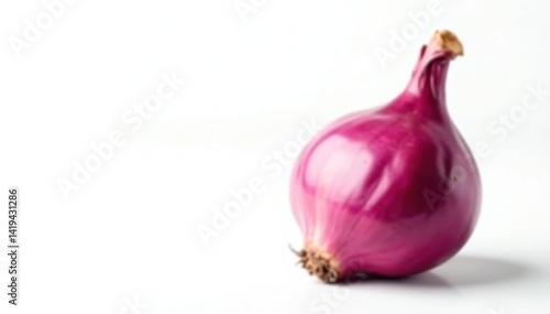 Obraz na płótnie Single red onion, vibrant color, clean white background, food, diet w salonie
