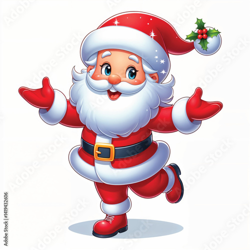 Christmas santa claus with gifts Cartoon Vector Illustration isolated